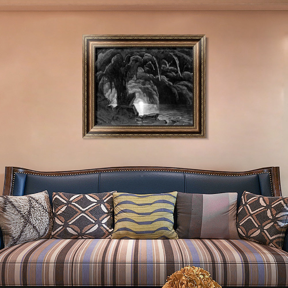 INVIN ART Framed Canvas Art Giclee Print In the karstcaves by Albert Bierstadt Wall Art