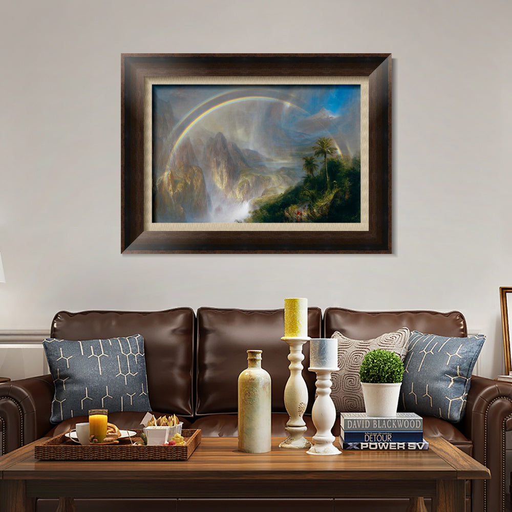 INVIN ART Framed Canvas Art Giclee Print Rainbow by Albert Bierstadt Wall Art