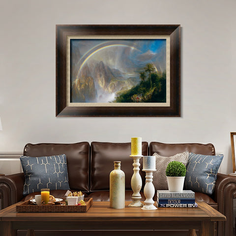 INVIN ART Framed Canvas Art Giclee Print Rainbow by Albert Bierstadt Wall Art Living Room Home Office Decorations