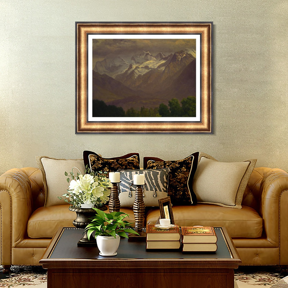 INVIN ART Framed Canvas Art Giclee Print Mountains#3 by Albert Bierstadt Wall Art