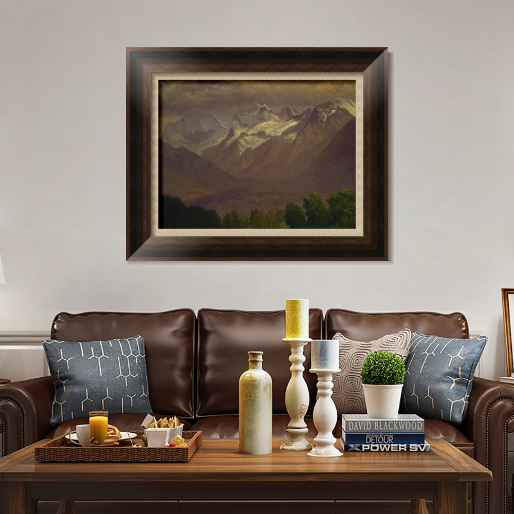 INVIN ART Framed Canvas Art Giclee Print Mountains#3 by Albert Bierstadt Wall Art