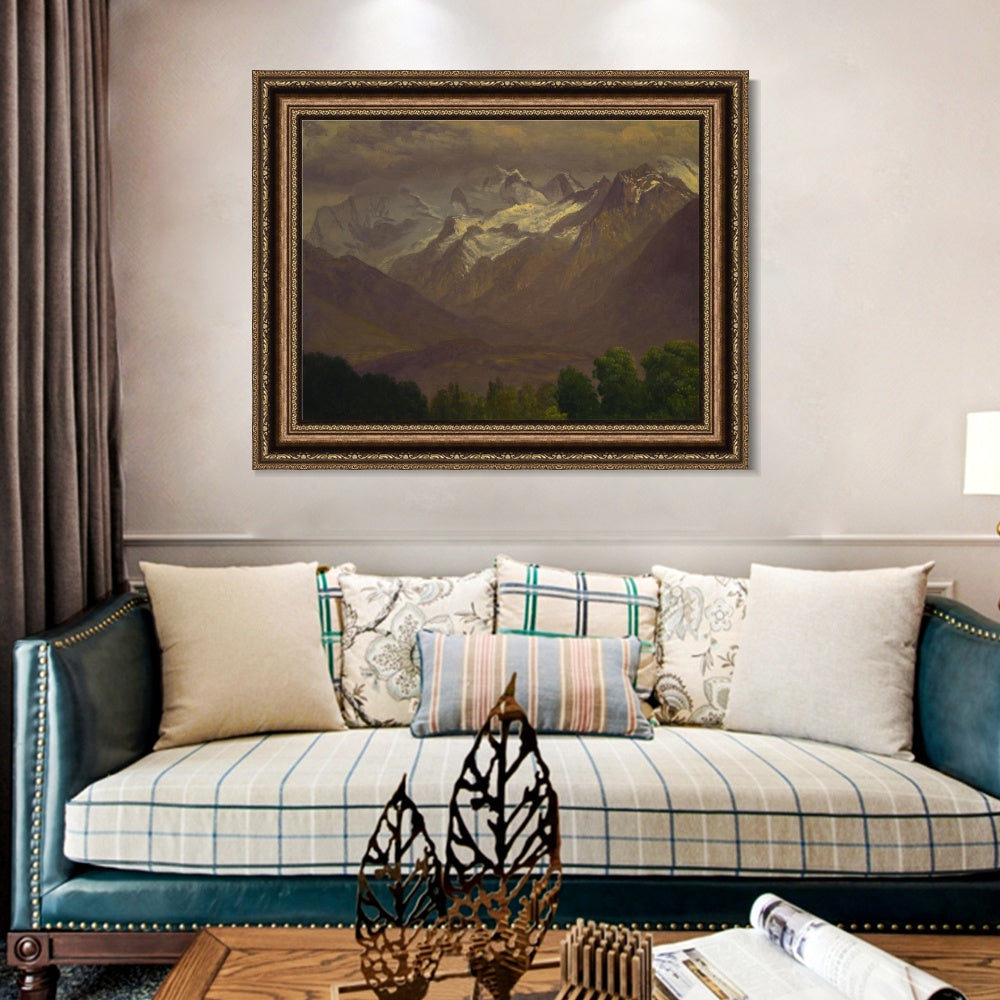 INVIN ART Framed Canvas Art Giclee Print Mountains#3 by Albert Bierstadt Wall Art