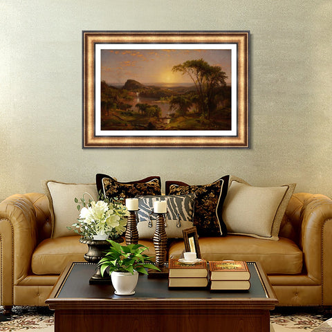INVIN ART Framed Canvas Art Giclee Print Sunrise by Albert Bierstadt Wall Art Living Room Home Office Decorations