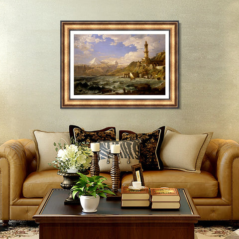 INVIN ART Framed Canvas Art Giclee Print Series#56 by Albert Bierstadt Wall Art Living Room Home Office Decorations