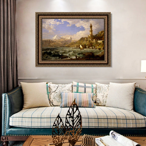 INVIN ART Framed Canvas Art Giclee Print Series#56 by Albert Bierstadt Wall Art Living Room Home Office Decorations