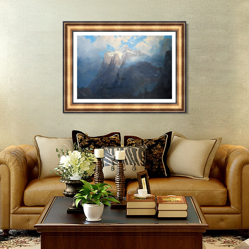 INVIN ART Framed Canvas Art Giclee Print Series#58 Snow Mountain by Albert Bierstadt Wall Art