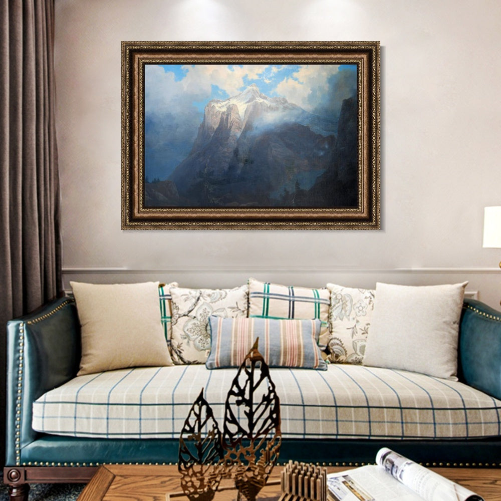 INVIN ART Framed Canvas Art Giclee Print Series#58 Snow Mountain by Albert Bierstadt Wall Art