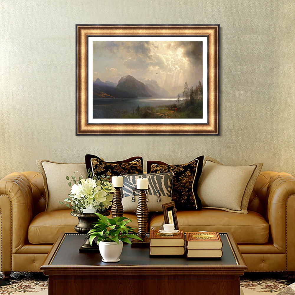 INVIN ART Framed Canvas Art Giclee Print Series#64 by Albert Bierstadt Wall Art