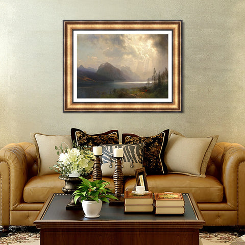 INVIN ART Framed Canvas Art Giclee Print Series#64 by Albert Bierstadt Wall Art Living Room Home Office Decorations
