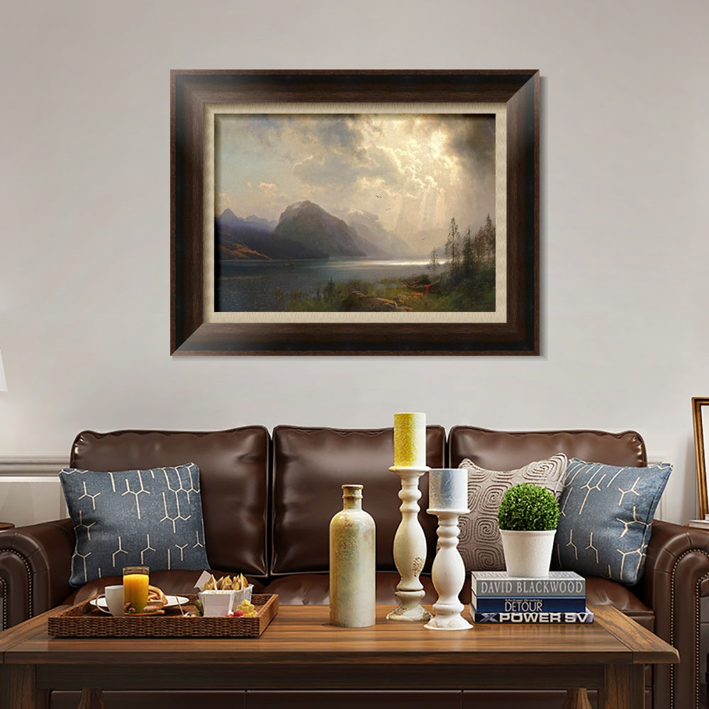 INVIN ART Framed Canvas Art Giclee Print Series#64 by Albert Bierstadt Wall Art