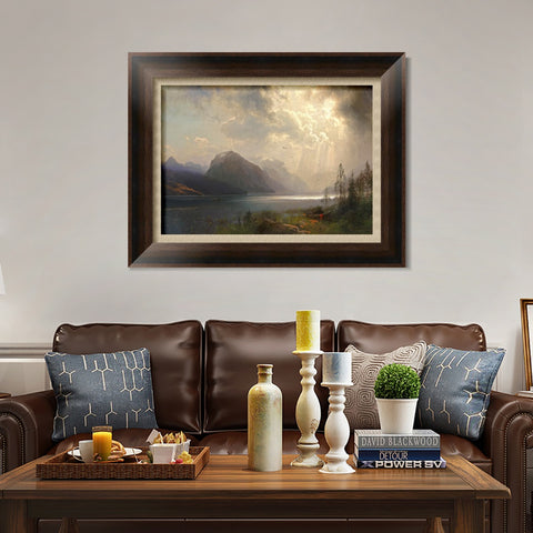 INVIN ART Framed Canvas Art Giclee Print Series#64 by Albert Bierstadt Wall Art Living Room Home Office Decorations