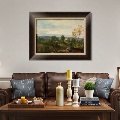 INVIN ART Framed Canvas Art Giclee Print A gravel road leading to the distance#2 by Albert Bierstadt Wall Art Living Room Home Office Decorations