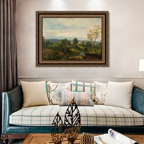 INVIN ART Framed Canvas Art Giclee Print A gravel road leading to the distance#2 by Albert Bierstadt Wall Art Living Room Home Office Decorations