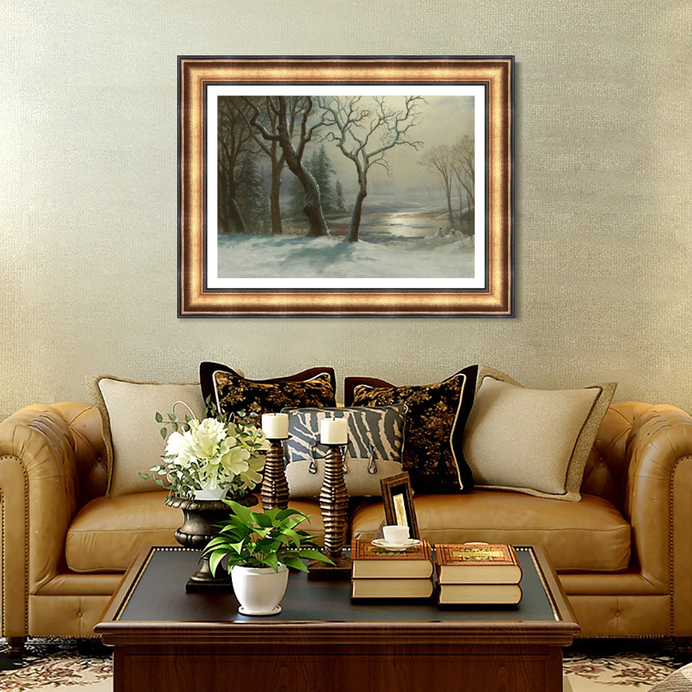 INVIN ART Framed Canvas Art Giclee Print Trees#2 by Albert Bierstadt Wall Art