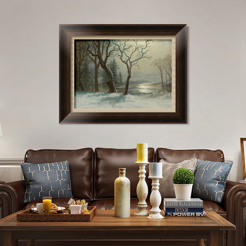 INVIN ART Framed Canvas Art Giclee Print Trees#2 by Albert Bierstadt Wall Art Living Room Home Office Decorations
