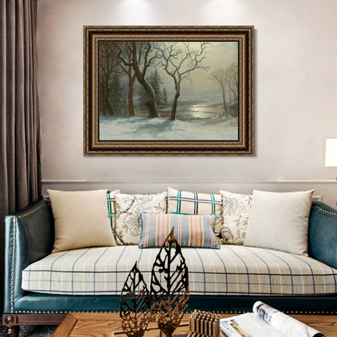 INVIN ART Framed Canvas Art Giclee Print Trees#2 by Albert Bierstadt Wall Art Living Room Home Office Decorations