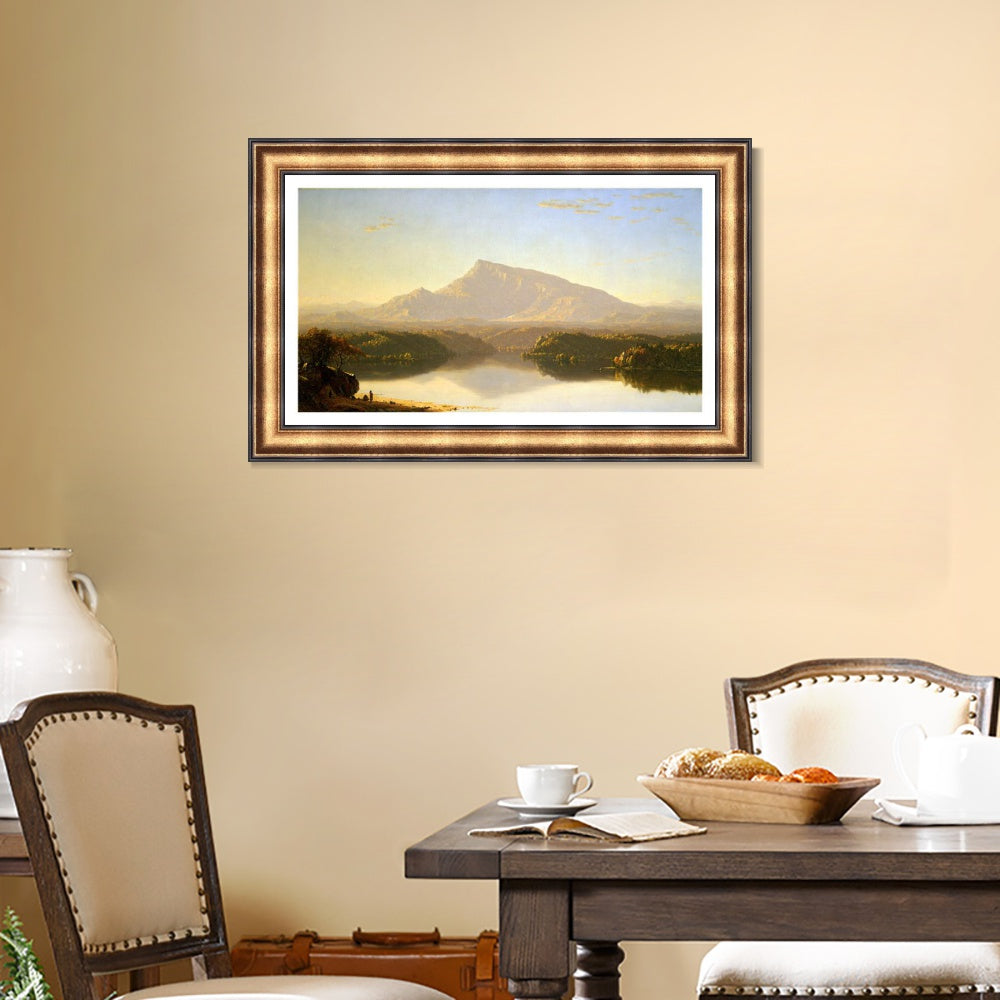 INVIN ART Framed Canvas Art Giclee Print Mountain and lake#2 by Albert Bierstadt Wall Art