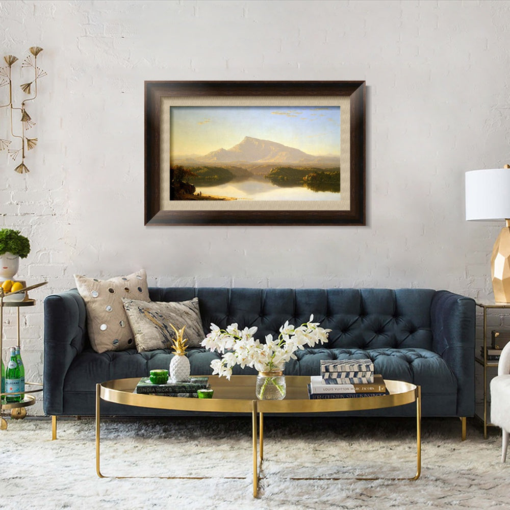 INVIN ART Framed Canvas Art Giclee Print Mountain and lake#2 by Albert Bierstadt Wall Art