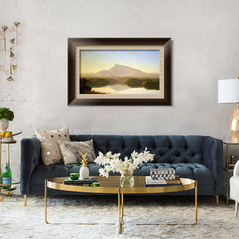INVIN ART Framed Canvas Art Giclee Print Mountain and lake#2 by Albert Bierstadt Wall Art Living Room Home Office Decorations