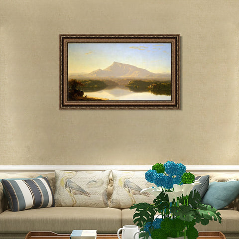INVIN ART Framed Canvas Art Giclee Print Mountain and lake#2 by Albert Bierstadt Wall Art Living Room Home Office Decorations