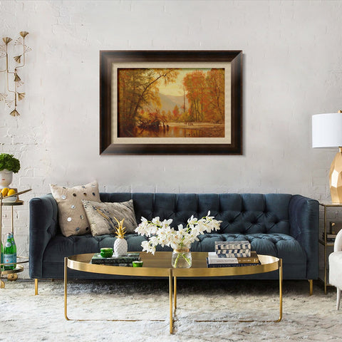 INVIN ART Framed Canvas Art Giclee Print Autumn by Albert Bierstadt Wall Art Living Room Home Office Decorations