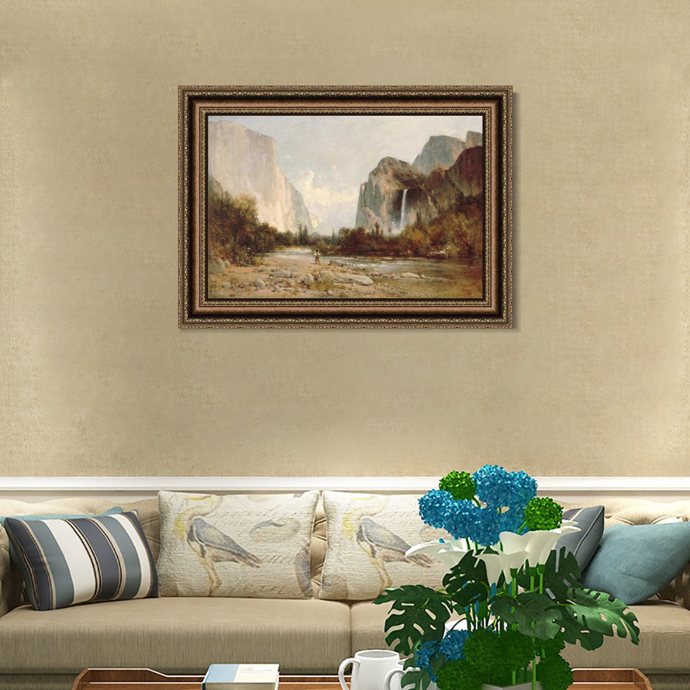 INVIN ART Framed Canvas Art Giclee Print Mountains#6 by Albert Bierstadt Wall Art