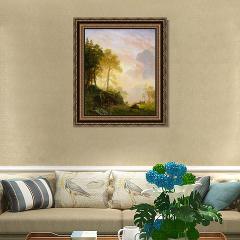 INVIN ART Framed Canvas Art Giclee Print Series#86 by Albert Bierstadt Wall Art Living Room Home Office Decorations