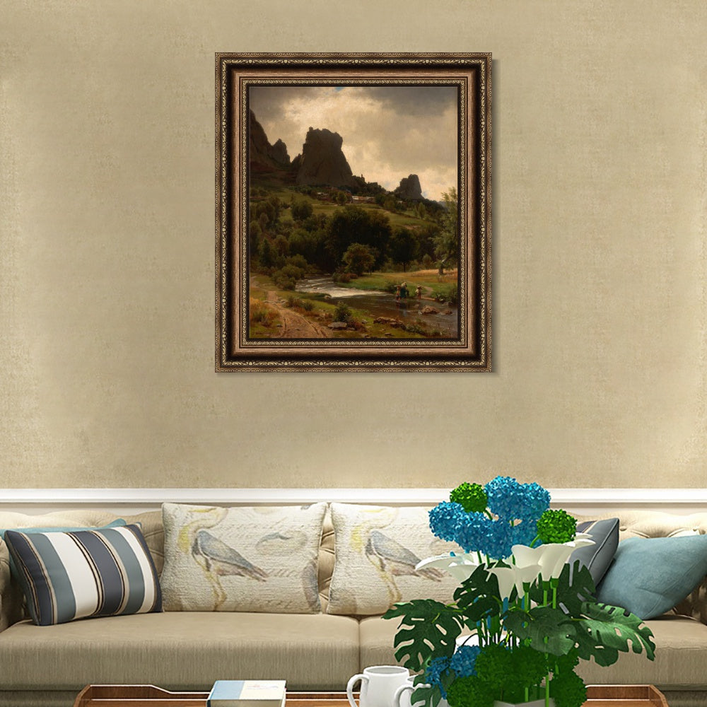 INVIN ART Framed Canvas Art Giclee Print Series#87 by Albert Bierstadt Wall Art