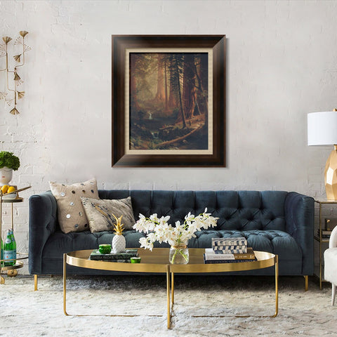 INVIN ART Framed Canvas Art Giclee Print Giant Redwood Trees of California 1874 by Albert Bierstadt Wall Art Living Room Home Office Decorations