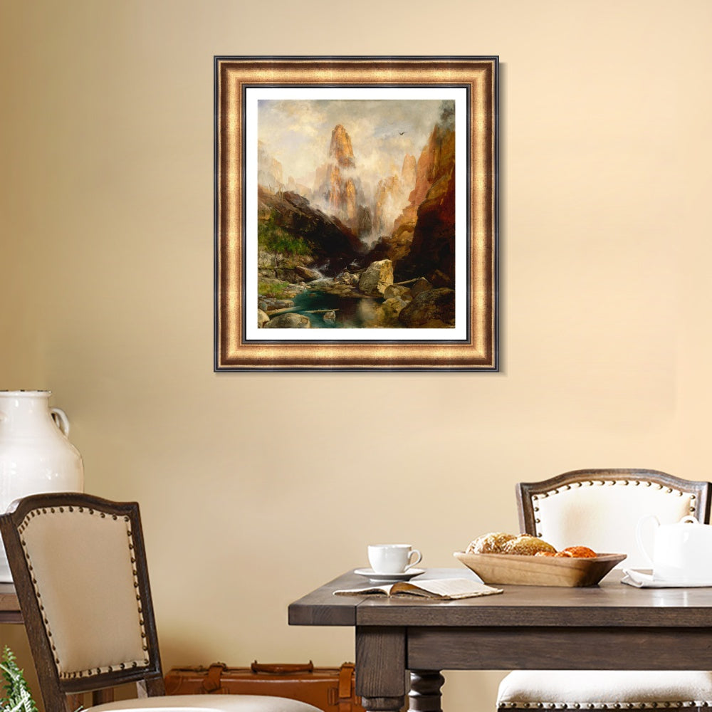 INVIN ART Framed Canvas Art Giclee Print Mountains#7 by Albert Bierstadt Wall Art