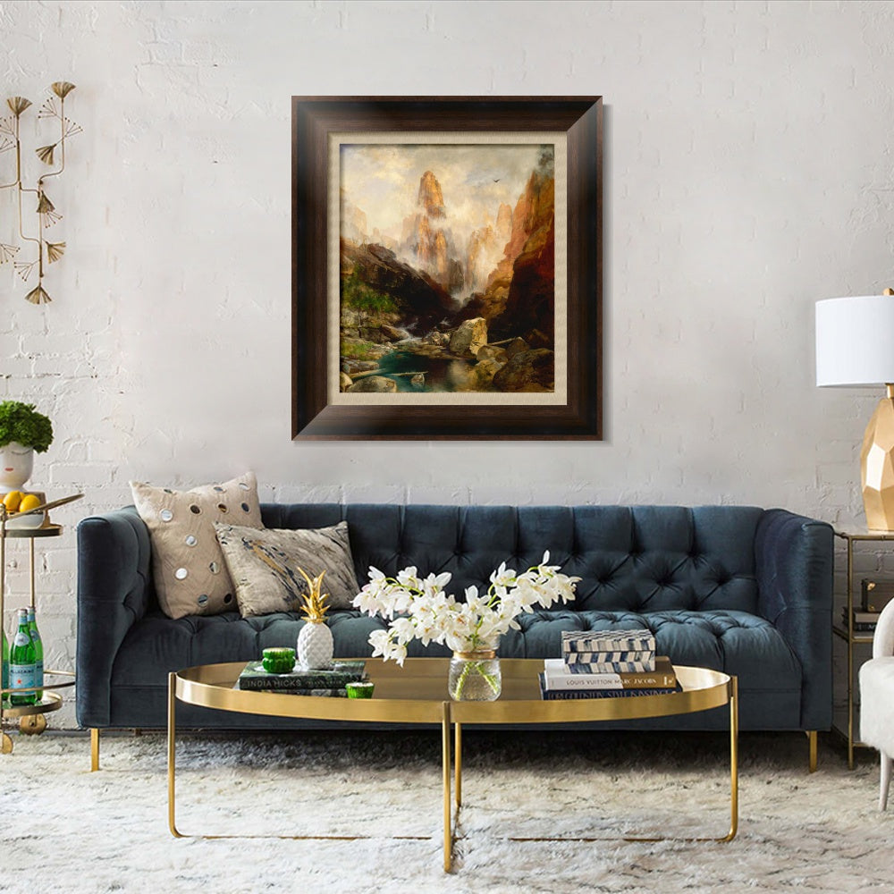 INVIN ART Framed Canvas Art Giclee Print Mountains#7 by Albert Bierstadt Wall Art