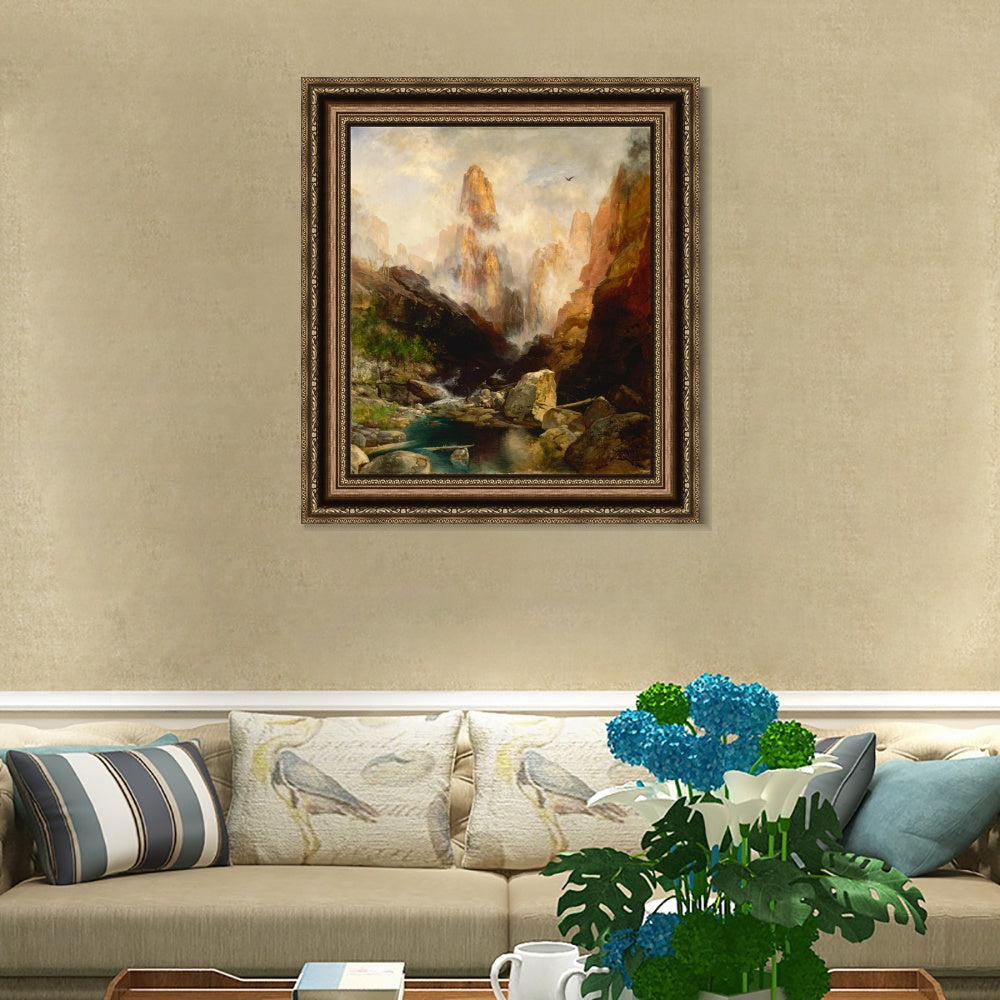 INVIN ART Framed Canvas Art Giclee Print Mountains#7 by Albert Bierstadt Wall Art