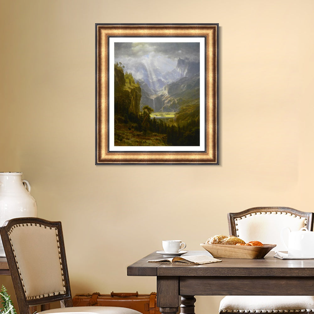 INVIN ART Framed Canvas Art Giclee Print Rocky Mountains, Lander's Peak by Albert Bierstadt Wall Art