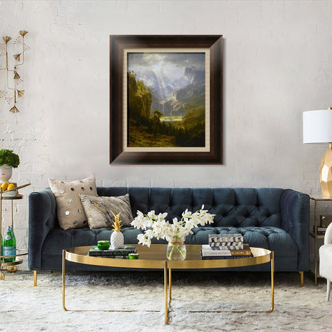 INVIN ART Framed Canvas Art Giclee Print Rocky Mountains, Lander's Peak by Albert Bierstadt Wall Art Living Room Home Office Decorations