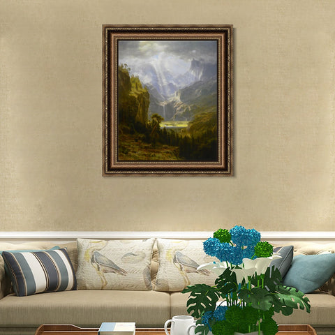 INVIN ART Framed Canvas Art Giclee Print Rocky Mountains, Lander's Peak by Albert Bierstadt Wall Art Living Room Home Office Decorations