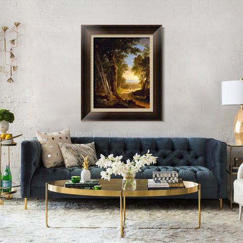 INVIN ART Framed Canvas Art Giclee Print Goats in sunset by Albert Bierstadt Wall Art Living Room Home Office Decorations