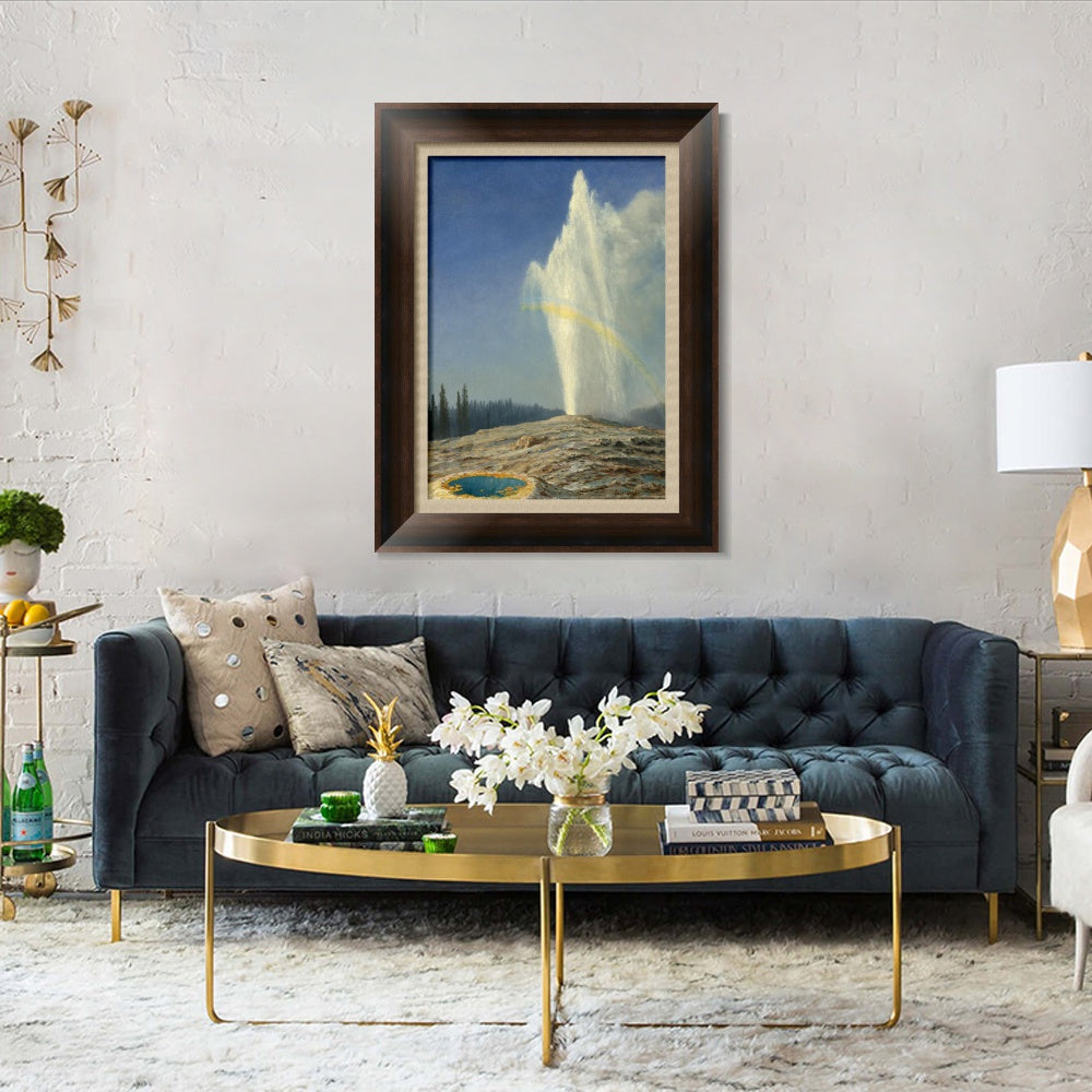 INVIN ART Framed Canvas Art Giclee Print Rainbow#2 by Albert Bierstadt Wall Art