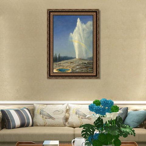 INVIN ART Framed Canvas Art Giclee Print Rainbow#2 by Albert Bierstadt Wall Art Living Room Home Office Decorations