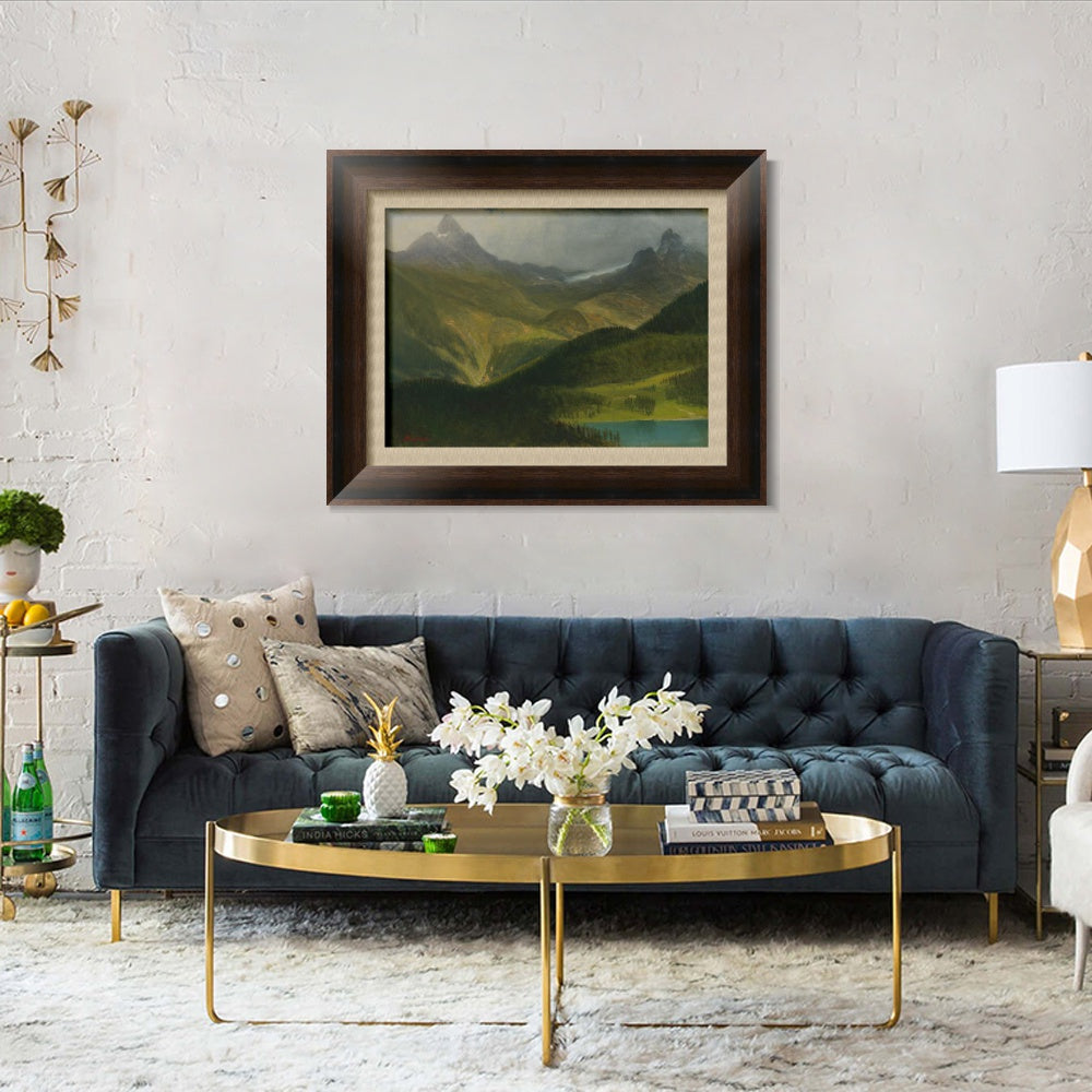 INVIN ART Framed Canvas Art Giclee Print Landscape Mountains by Albert Bierstadt Wall Art