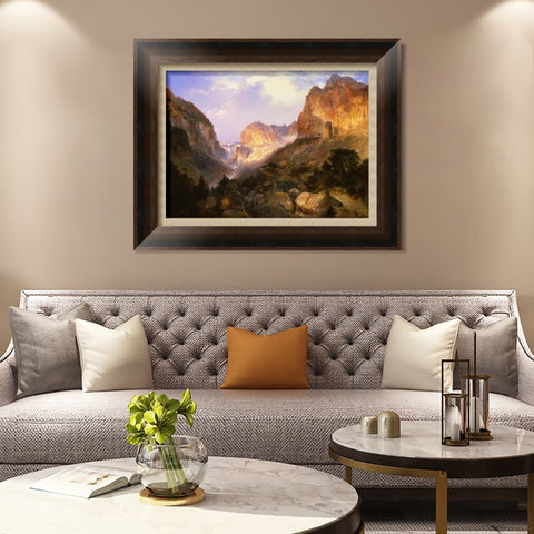 INVIN ART Framed Canvas Art Giclee Print Mountain and streams by Albert Bierstadt Wall Art Living Room Home Office Decorations
