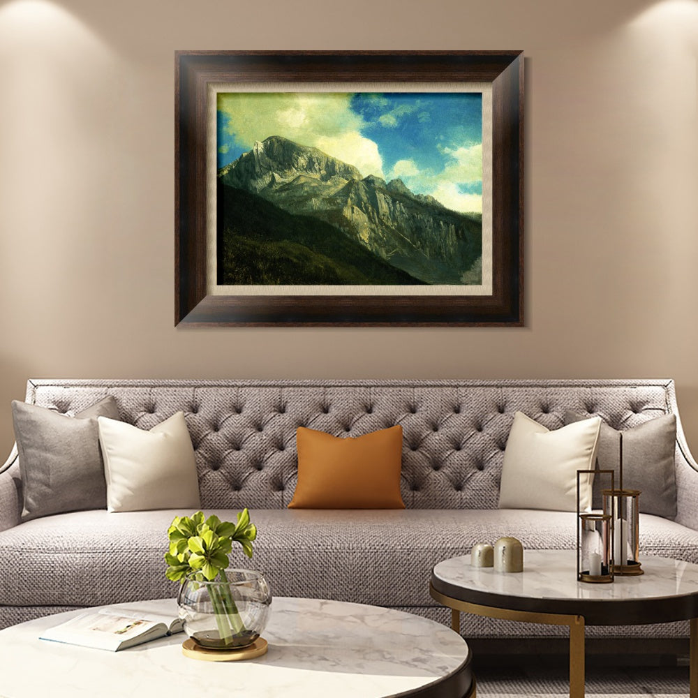 INVIN ART Framed Canvas Art Giclee Print Mountain Peaks in the Clouds#2 by Albert Bierstadt Wall Art
