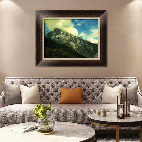 INVIN ART Framed Canvas Art Giclee Print Mountain Peaks in the Clouds#2 by Albert Bierstadt Wall Art Living Room Home Office Decorations