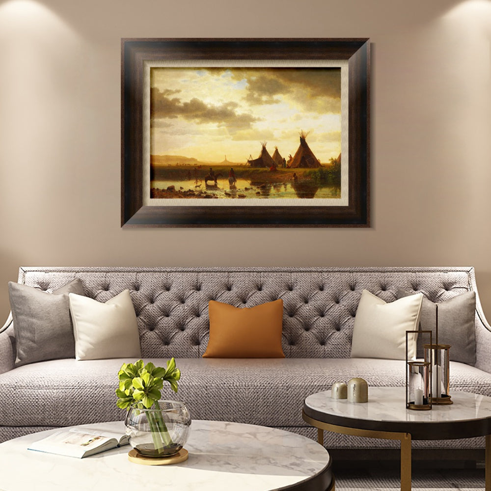 INVIN ART Framed Canvas Art Giclee Print Series#127 by Albert Bierstadt Wall Art