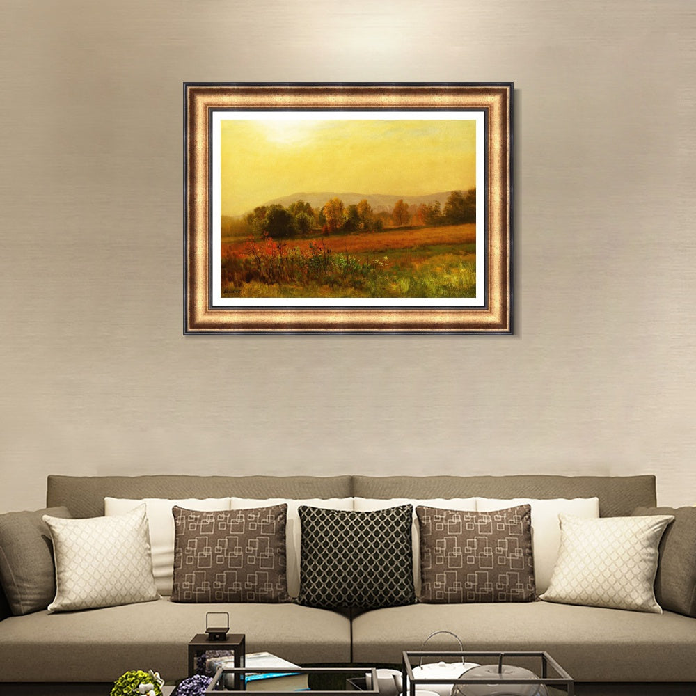 INVIN ART Framed Canvas Art Giclee Print Autumn Landscape#134 by Albert Bierstadt Wall Art