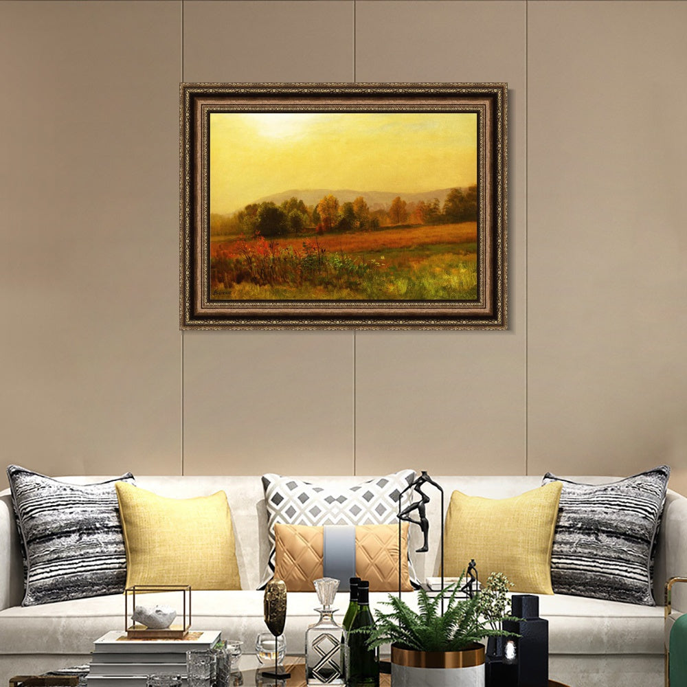 INVIN ART Framed Canvas Art Giclee Print Autumn Landscape#134 by Albert Bierstadt Wall Art