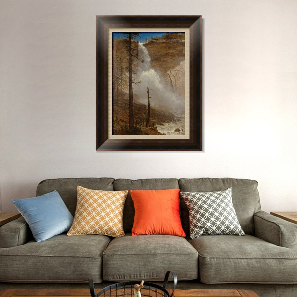 INVIN ART Framed Canvas Art Giclee Print Waterfall#135 by Albert Bierstadt Wall Art