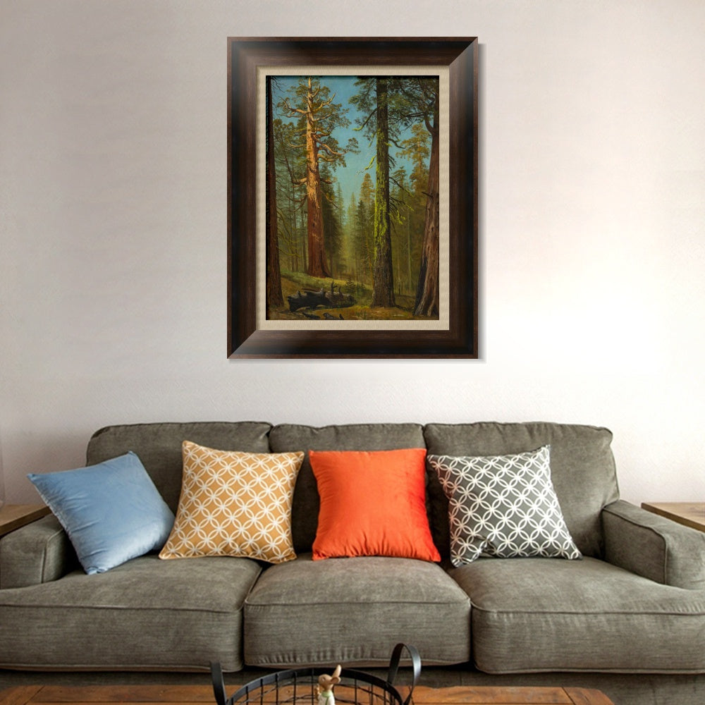 INVIN ART Framed Canvas Art Giclee Print The Grizzly Giant Sequoia, Mariposa Grove, California by Albert Bierstadt Wall Art