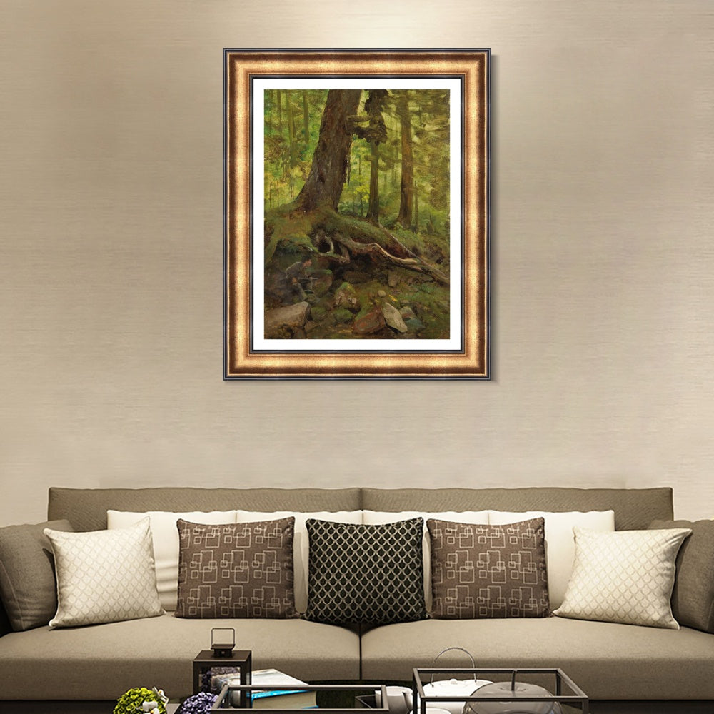INVIN ART Framed Canvas Art Giclee Print Hunter in the White Mountains Near Glen House by Albert Bierstadt Wall Art