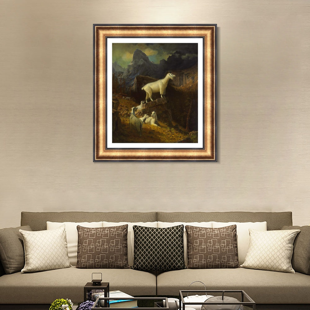 INVIN ART Framed Canvas Art Giclee Print A Knowledge Born of Suffering by Albert Bierstadt Wall Art
