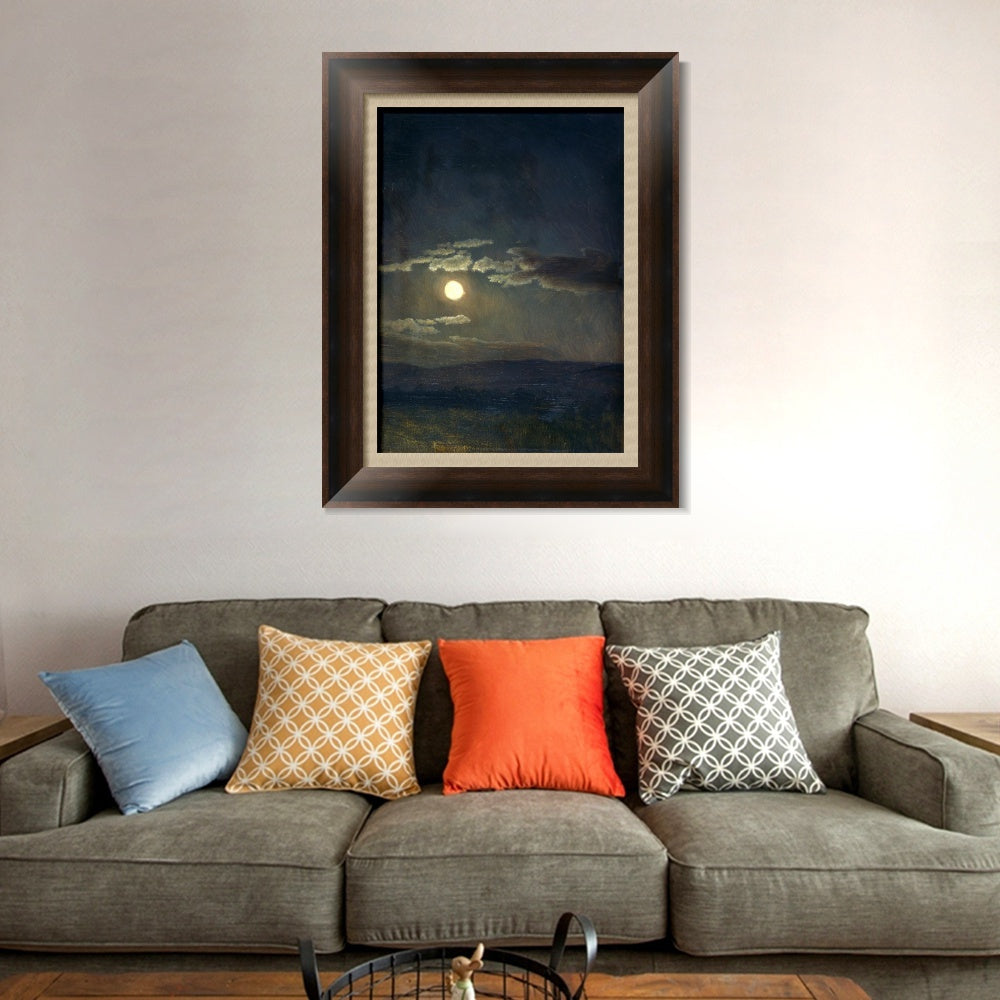 INVIN ART Framed Canvas Art Giclee Print Moon by Albert Bierstadt Wall Art